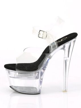 Pleaser delight Clear Platform High Heel with rhinestones